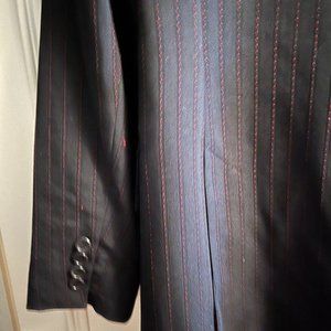 Holt Renfrew Size 6 black pinstripe jacket and pants